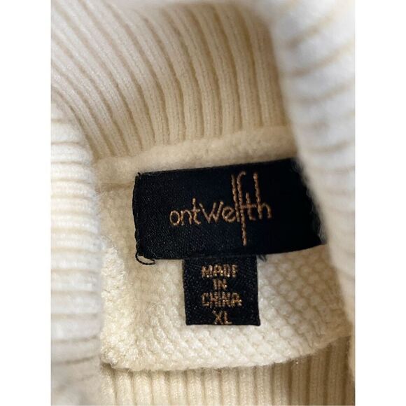 On twelfth ivory soft pearl long sleeve turtleneck sweater XL cozy warm career - Picture 8 of 9